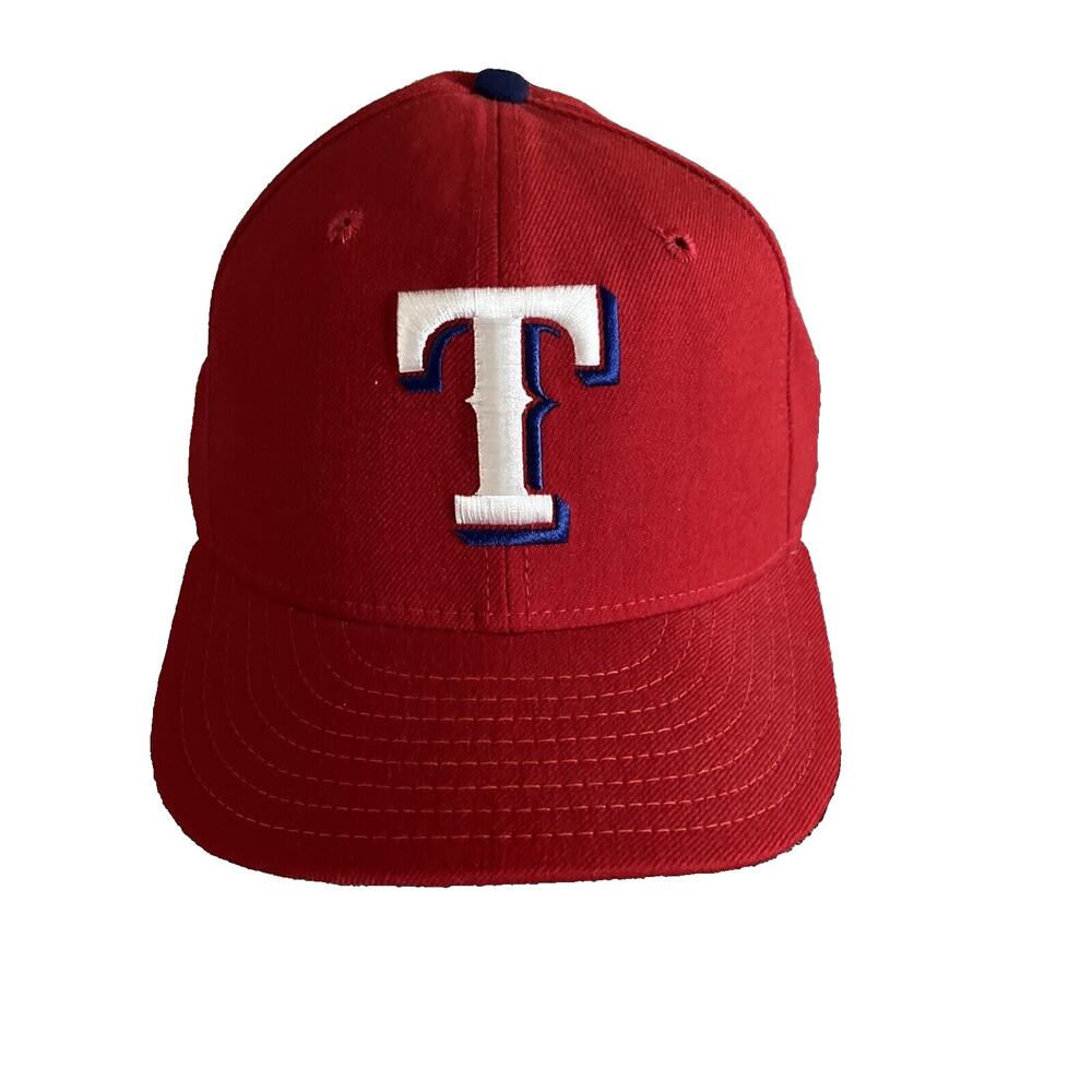 Vintage Texas Rangers Hat Red New Era 59fifty Fitted Size 7 1/2 Wool Made In USA